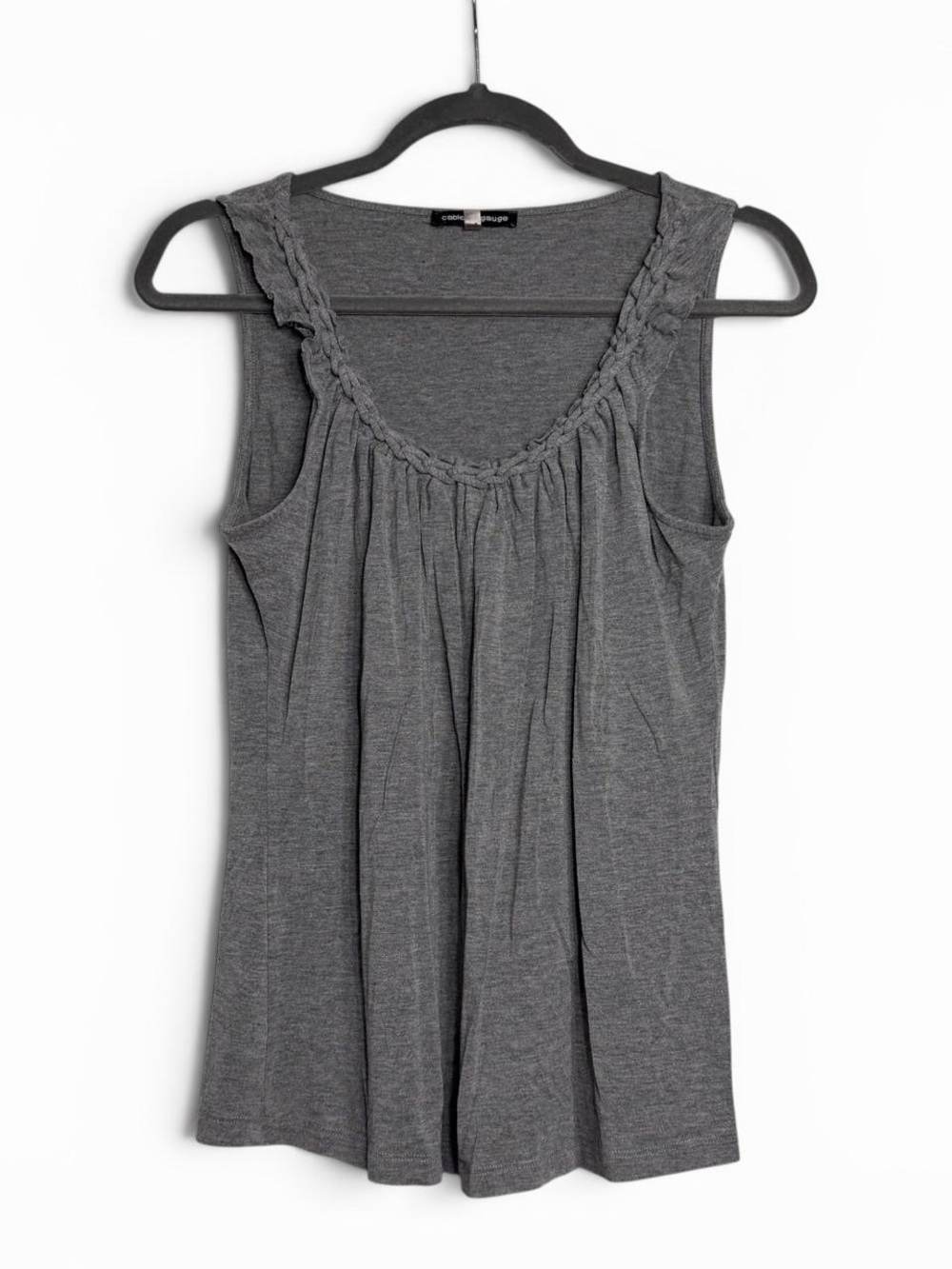 Y2K Cable & Gauge Sleeveless Tank Top with Braided Neckline